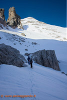Si parte verso la vetta della Tofana di Rozes