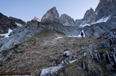 Verso le vette e il Campanile del Fradusta